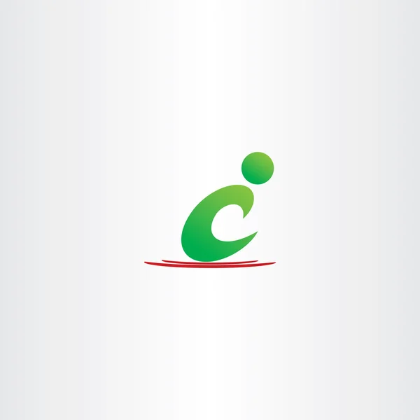 Groene man brief c pictogram c logo vector symbool — Stockvector