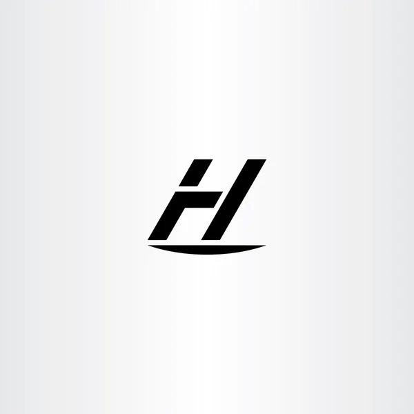 H icono de la letra h vector negro símbolo del logotipo — Vector de stock