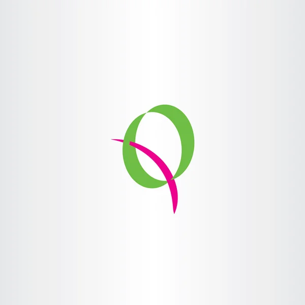 Lettre q vert magenta logo vectoriel design logotype — Image vectorielle