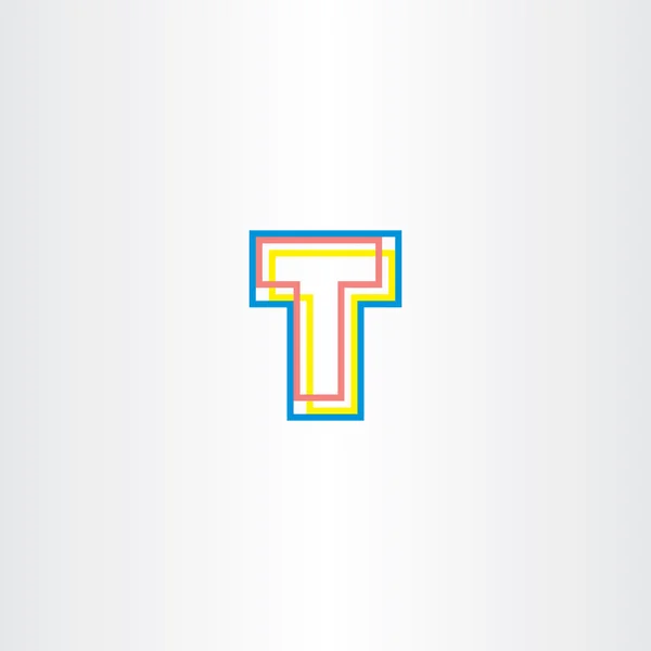 手紙 t カラフルなアイコン ロゴ ロゴ シンボル ベクトル — ストックベクタ