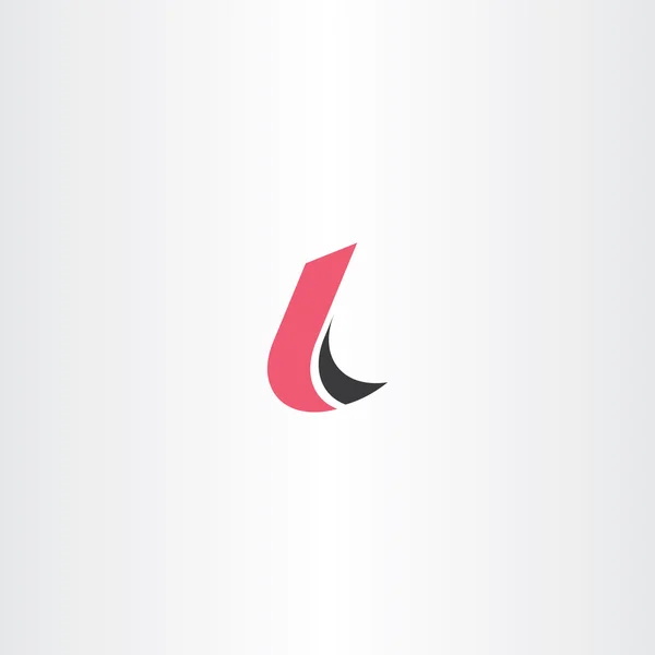 Logotipo letra l vermelho ícone preto símbolo vetor — Vetor de Stock