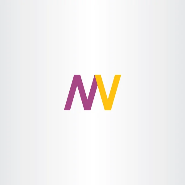 Letras n m w v ícone vetor logotipo —  Vetores de Stock