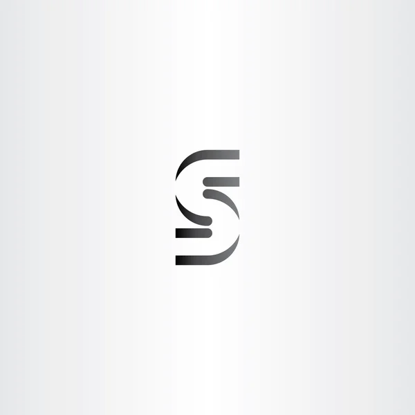 Logo s lettera nero logotipo vettore segno icona elemento — Vettoriale Stock