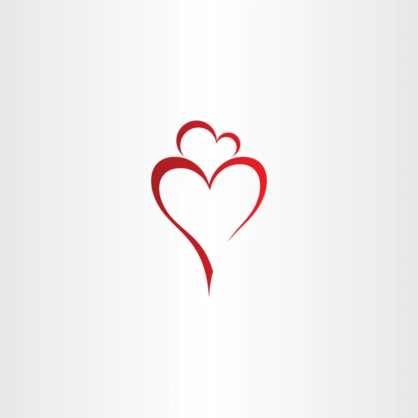 Mère et fille amour coeur icône rouge vecteur logo — Image vectorielle