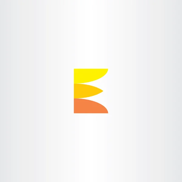 Pomarańczowy żółty e list e symbol wektor logo — Wektor stockowy