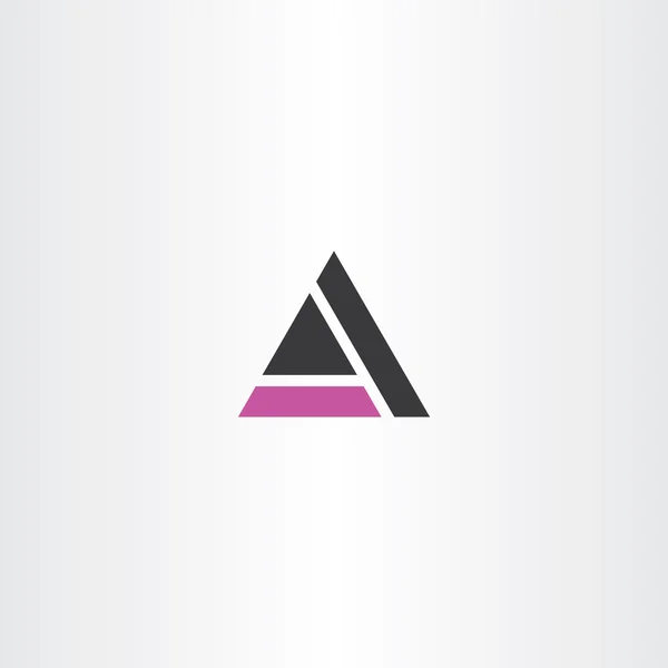 紫色の黒い三角形文字シンボル ベクトル アイコン — ストックベクタ