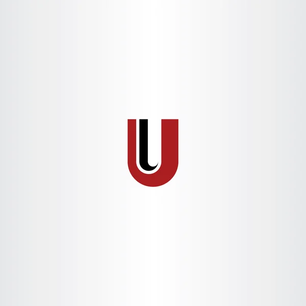 Röd svart u bokstaven u logo ikon vektor symbol — Stock vektor