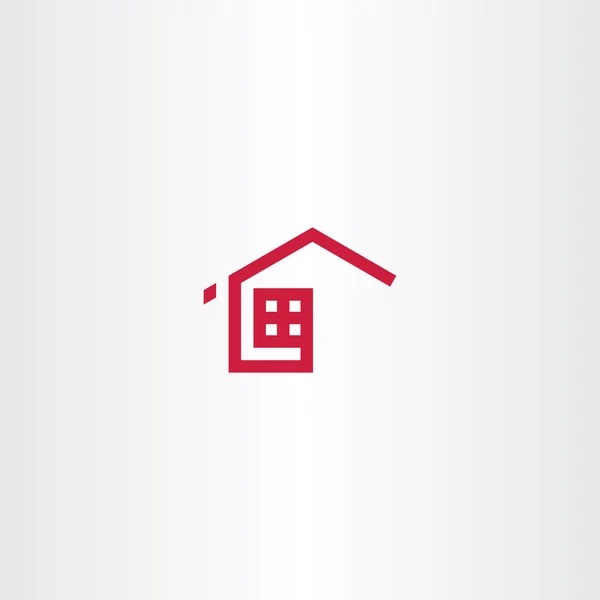 红色图标家房子房地产矢量符号标志 — 图库矢量图片