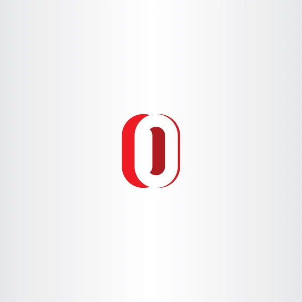 Rode letter o nummer nul 0 pictogram vector embleemontwerp — Stockvector