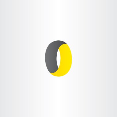 0 numara o mektubu vektör simge logo sıfır
