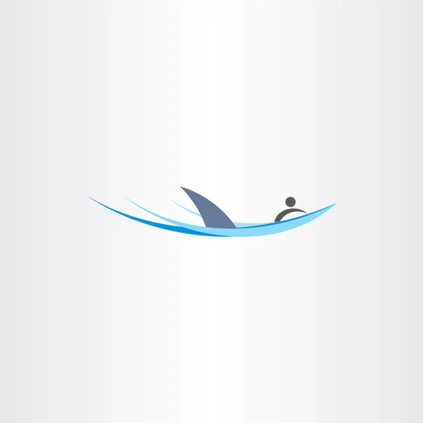 Cápa támadás ember vektor elem stilizált ikon — Stock Vector