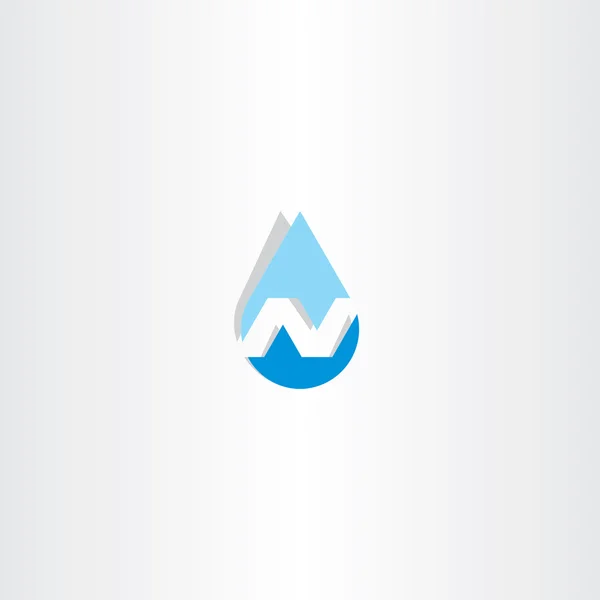 Gota de agua letra n icono vector — Vector de stock