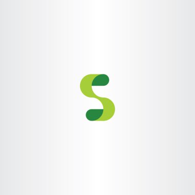 Yeşil s logosu Eko mektup s simge vektör