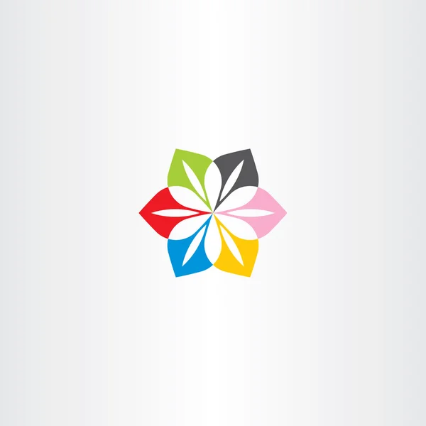 Abstraite fleur coloré entreprise icône logo vecteur — Image vectorielle