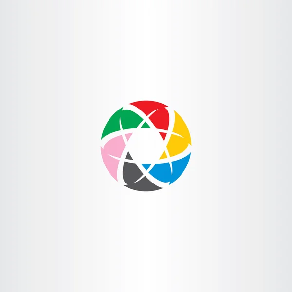 Абстрактный логотип круга бизнес-технологий красочный символ векторной иконки — стоковый вектор