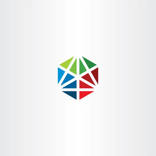 Icono de cubo colorido vector logotipo símbolo — Archivo Imágenes Vectoriales