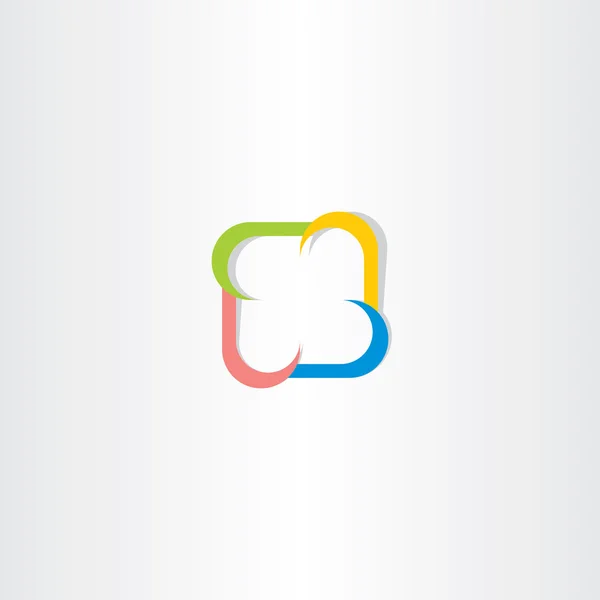Красочный квадратный логотип абстрактный вектор иконок бизнес-технологий — стоковый вектор
