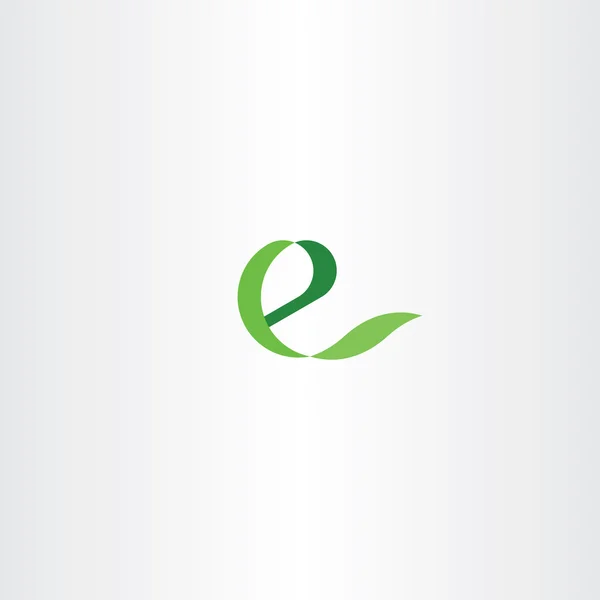 エコ緑 e 手紙アイコン e ベクトル健康ロゴ — ストックベクタ