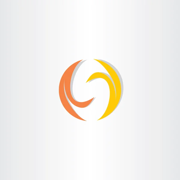 Fuego llama letra s logo icono vector — Vector de stock