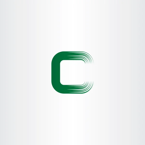 Verde c letra logotipo sinal vetor — Vetor de Stock