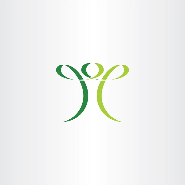 Zielona ikona zdrowia człowieka eco wektor logo — Wektor stockowy