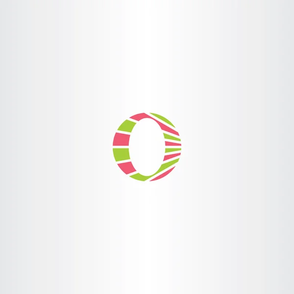 Yeşil kırmızı o mektup o simge öğe vektör logo simge — Stok Vektör