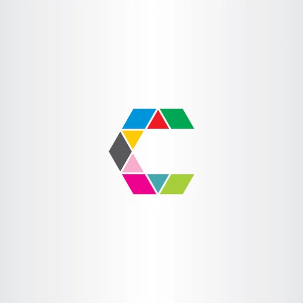 手紙 c 記号アイコン ベクトルのロゴのカラフルなロゴ — ストックベクタ