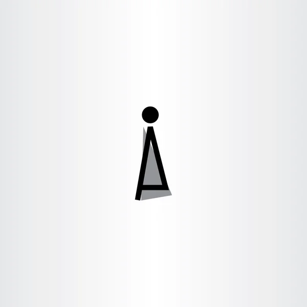 Letra i símbolo preto logotipo vetor ícone elemento —  Vetores de Stock