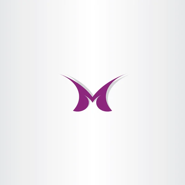 Letter m symbol logo vector purple icon sign — Stock Vector