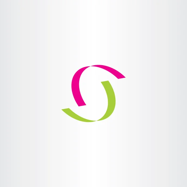 Brief s groene magenta vector logo logo — Stockvector