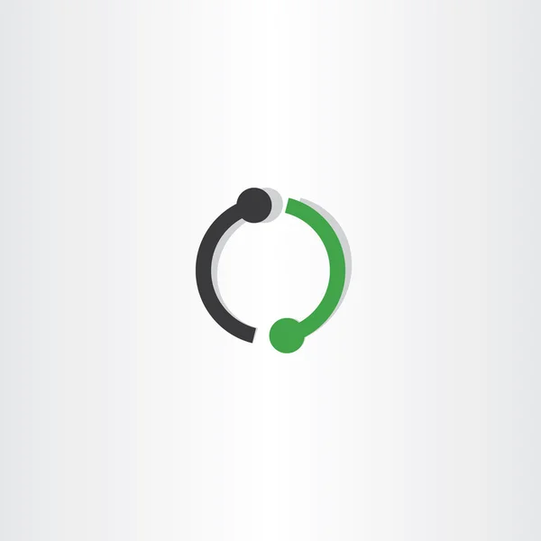 Logo letra o verde icono negro signo vector — Vector de stock