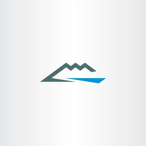 Río y montaña vector icono elemento símbolo — Archivo Imágenes Vectoriales