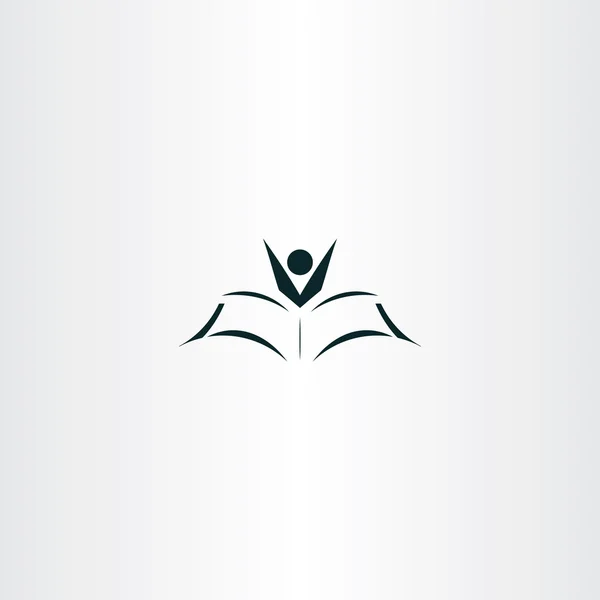 Icono de estudio niño lectura libro vector — Vector de stock