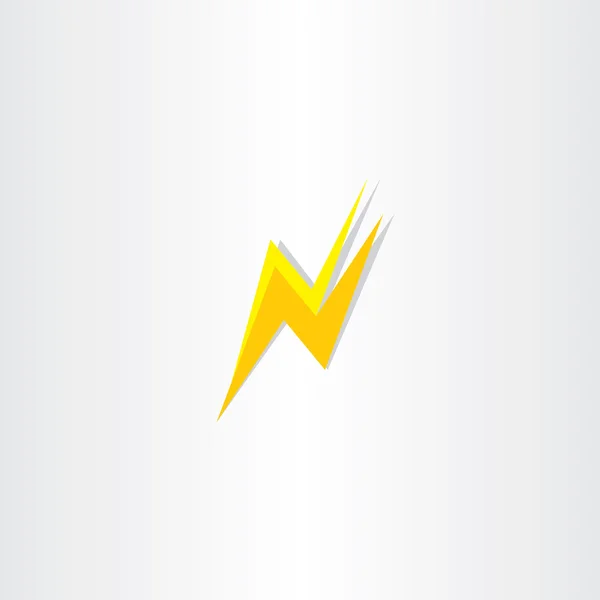 Tonnerre lettre flash n icône logo vecteur — Image vectorielle