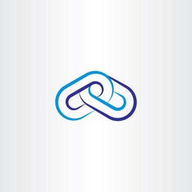blue chain line vector icon logo clipart