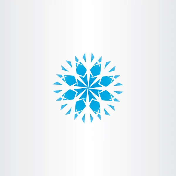 Abstrato azul floco de neve vetor ícone símbolo elemento — Vetor de Stock