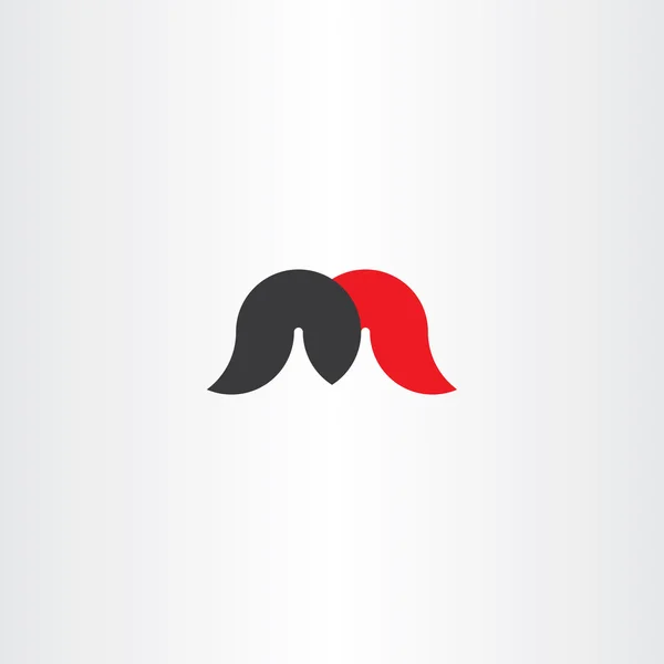 Noir rouge lettre m logotype signe icône vecteur élément — Image vectorielle