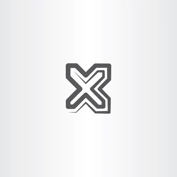 Černá x písmeno symbol logo znak vektorové ikony — Stockový vektor