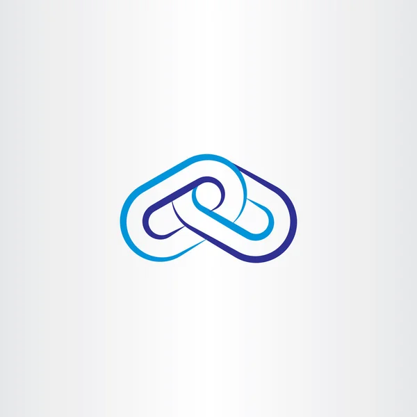 Logo icona vettoriale linea catena blu — Vettoriale Stock