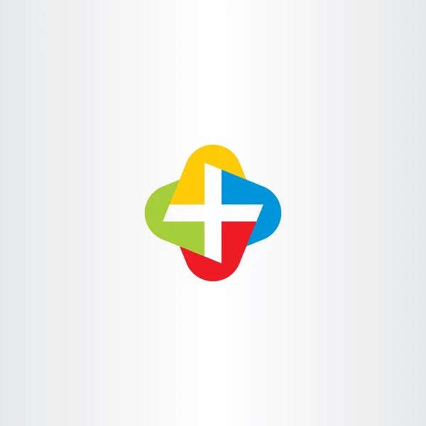 Kolorowy krzyż medycznych symbol logo wektor ikona — Wektor stockowy