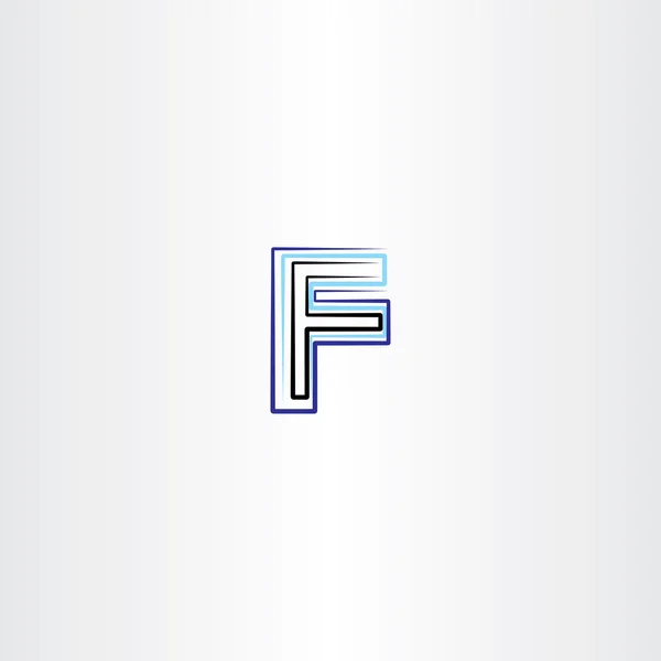 F list logo symbol wektor niebieski czarny ikona — Wektor stockowy