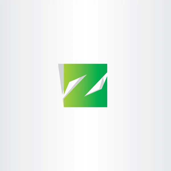 Verde z letra logo cuadrado icono vector — Vector de stock