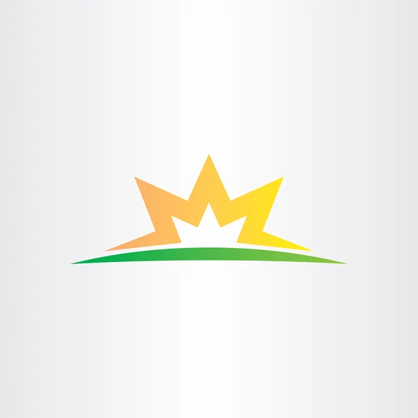 Yarım yıldız günbatımı logo iş vektör simge — Stok Vektör