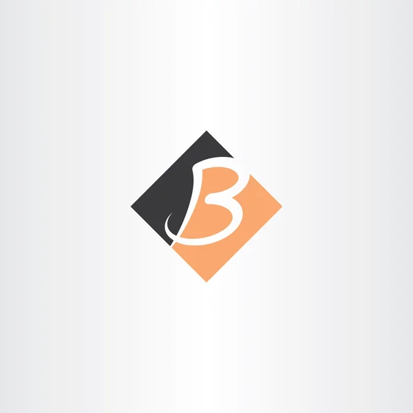 Letra b laranja logotipo vetor ícone preto — Vetor de Stock