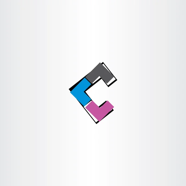 文字 c のアイコン ベクトルのロゴ抽象的な技術記号 — ストックベクタ