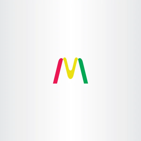 Letter m yellow red green vector logo icon sign — Stock Vector