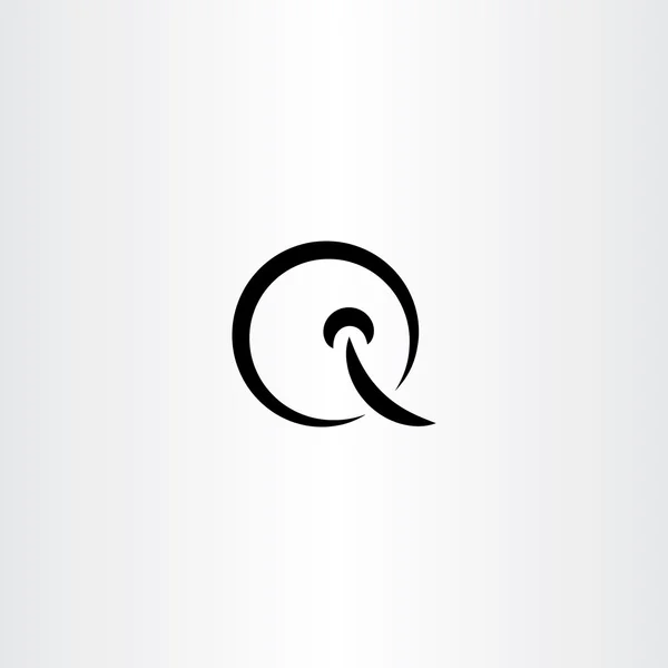 Lettre q logo vecteur noir élément de conception symbole — Image vectorielle