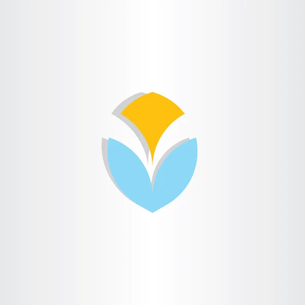 Γράμμα v λογότυπο λογότυπο μπλε διάνυσμα κίτρινο εικονίδιο στοιχείο — Διανυσματικό Αρχείο