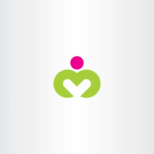 Logo m yoga man letter m icon vector symbol — Stock Vector