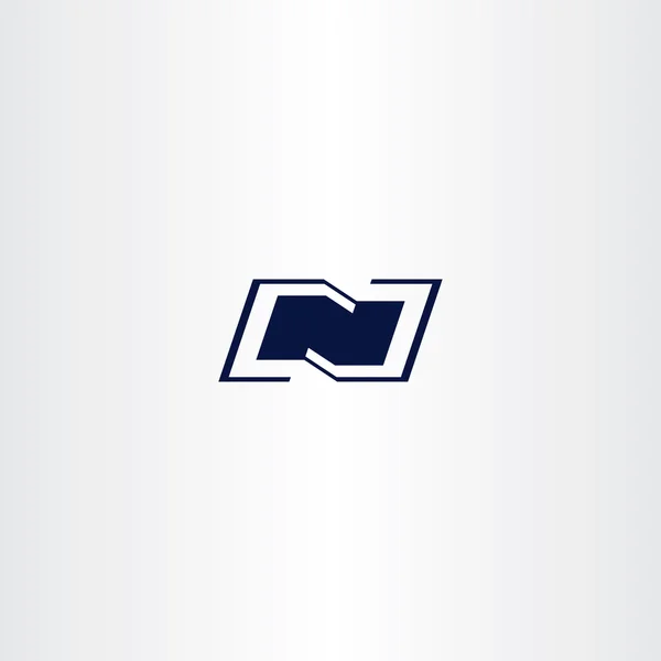 Logotipo n azul escuro letra n vetor ícone — Vetor de Stock